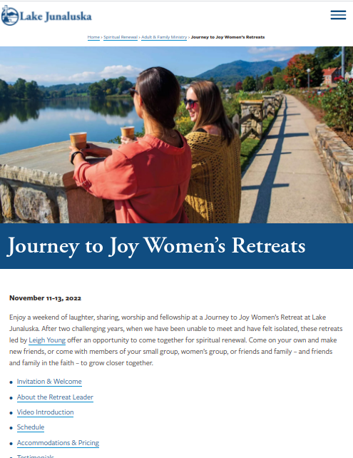 Journey to Joy Retreat Webpage