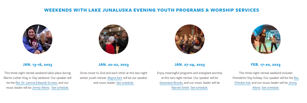 Winter Youth Retreat Program Weekend Information