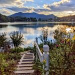 Steps leading to the lakeside Butterfly Garden at Lake Junaluska