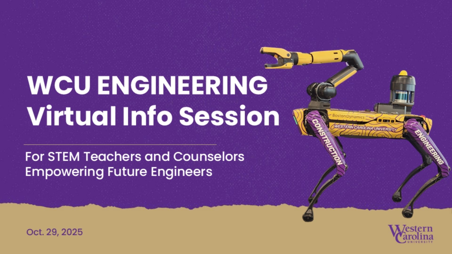 PowerPoint Cover Slide for Virtual Info Session for Counselors and Stem Educators