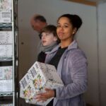 Youth group members help out at a food pantry